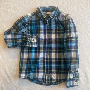 Boys Size Small 5/6 Long Sleeve Children PLACE Casual Shirt Button Up Front